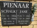 PIENAAR Schalk 1924-2004 & Jane 1929-2007