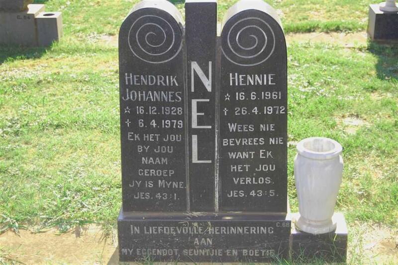 NEL Hendrik Johannes 1928-1979 :: NEL Hennie 1961-1972