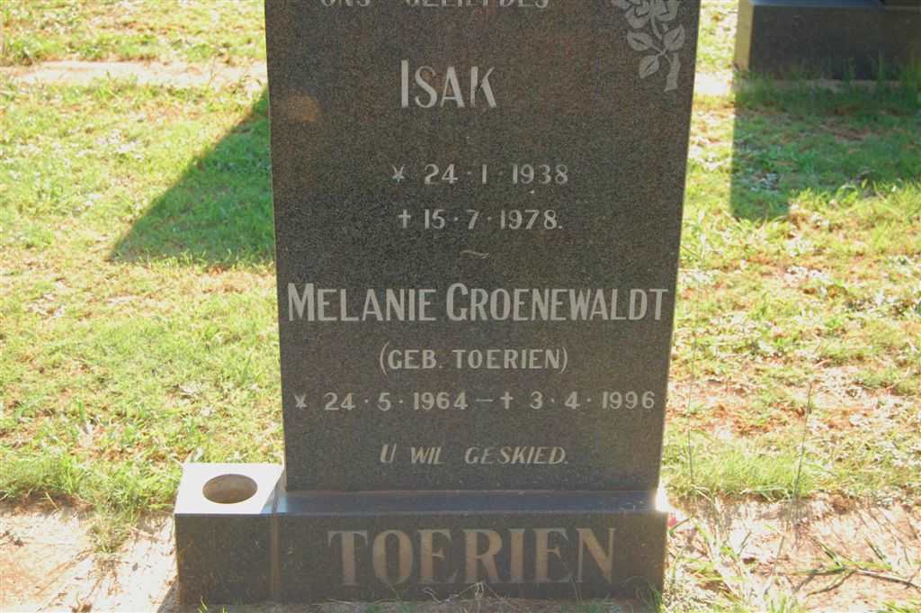TOERIEN Isak 1938-1978 :: GROENEWALDT Melanie nee TOERIEN 1964-1966