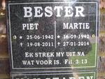 BESTER Piet 1942-2011 & Martie 1942-2014