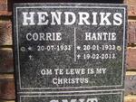 HENDRIKS Corrie 1931- & Hantie 1933-2013