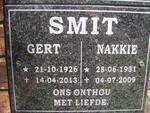 SMIT Gert 1926-2013 & Nakkie 1931-2009