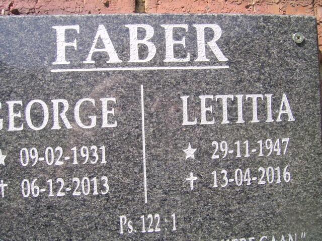 FABER George 1931-2013 & Letitia 1947-2016