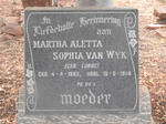 WYK Martha Aletta Sophia, van nee LUBBE 1882-1958