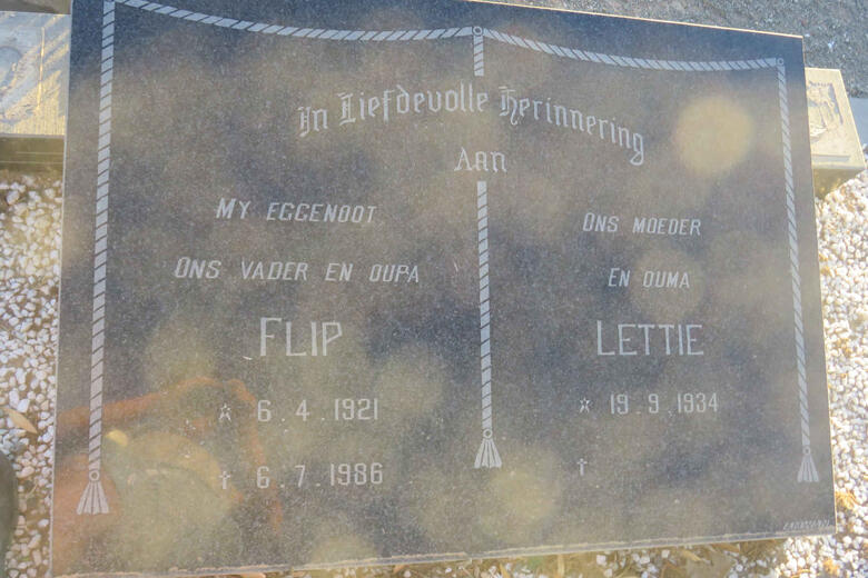 ? Flip 1921-1986 & Lettie 1934-