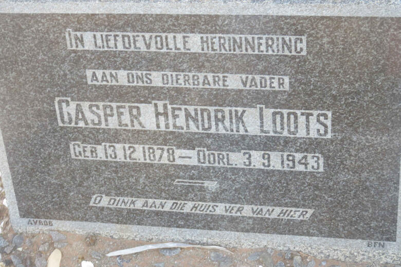 LOOTS Casper Hendrik 1878-1943