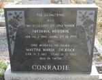 CONRADIE Frederik Hendrik 1911-1973 & Martha Maria DE KOCK 1912-1993