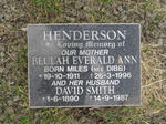 HENDERSON David Smith 1890-1987 & Beulah Everald Ann previously DIBB born MILES 1911-1996
