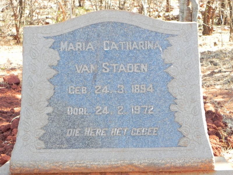 STADEN Maria Catharina, van 1894-1972