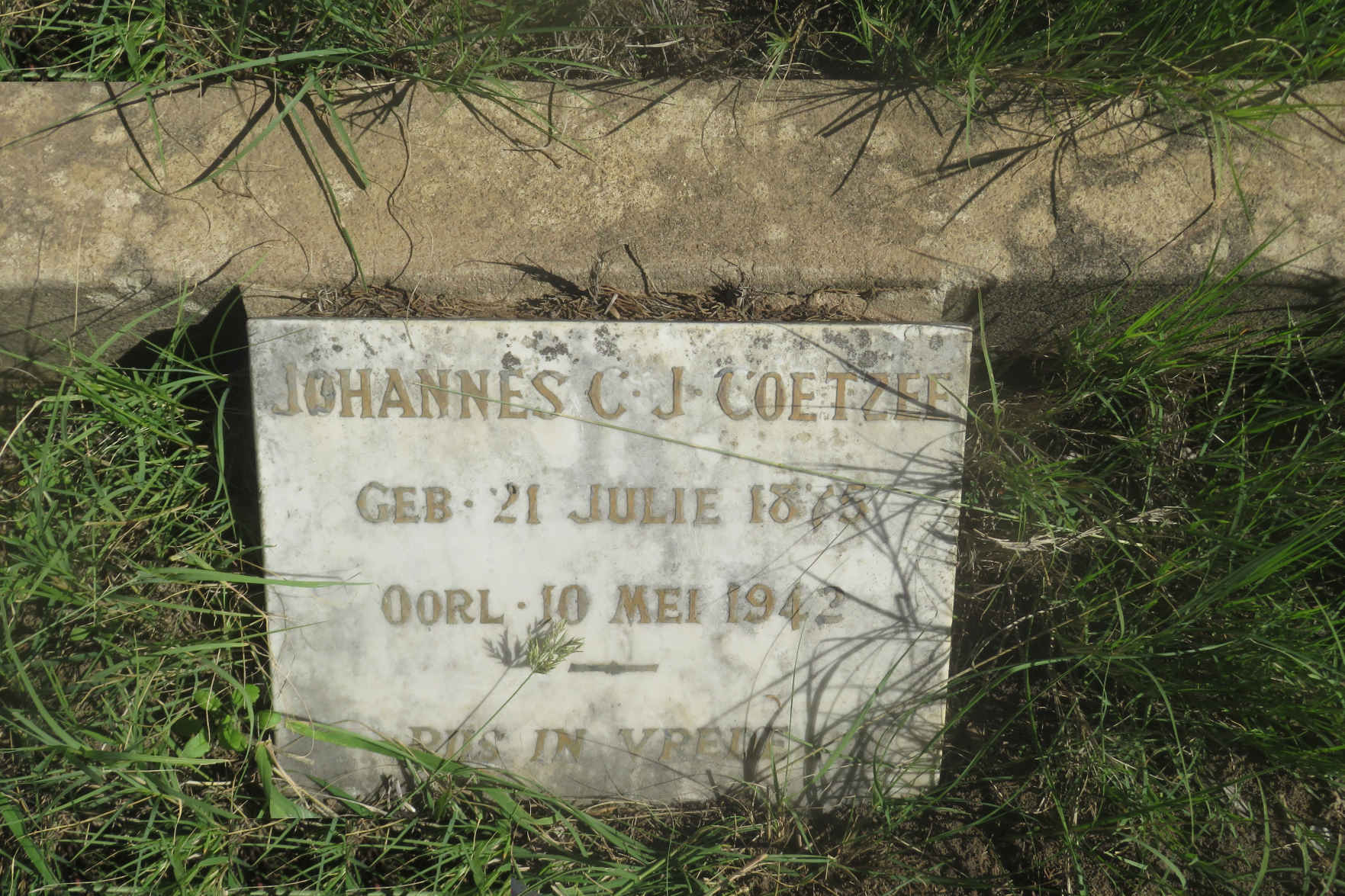 COETZEE Johannes C.J. 1875-1942