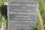COETZEE Hester Christina nee BURNETT 1889-1960