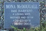 McDOUGALL Mona nee HARVEY 1916-2005