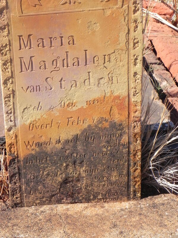 STADEN Maria Magdalena, van 1910-191?