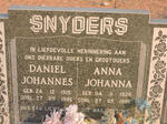 SNYDERS Daniel Johannes 1915-1996 & Anna Johanna 1926-1996