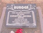 BURGER Christina Jacoba 1930-2007