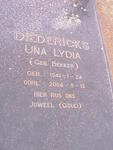 DIEDERICKS Una Lydia nee BEKKER 1941-2004