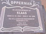 OPPERMAN Klaas 1944-2006