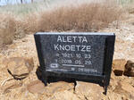 KNOETZE Aletta 1921-2018