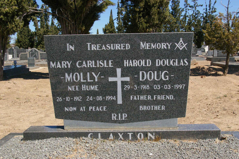 CLAXTON Harold Douglas 1918-1997 & Mary Carlisle HUME 1912-1994