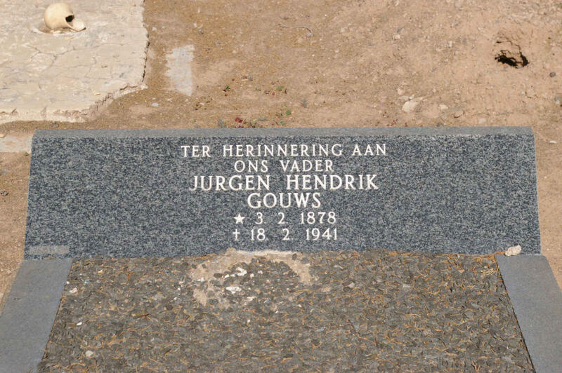 GOUWS Jurgen Hendrik 1878-1941