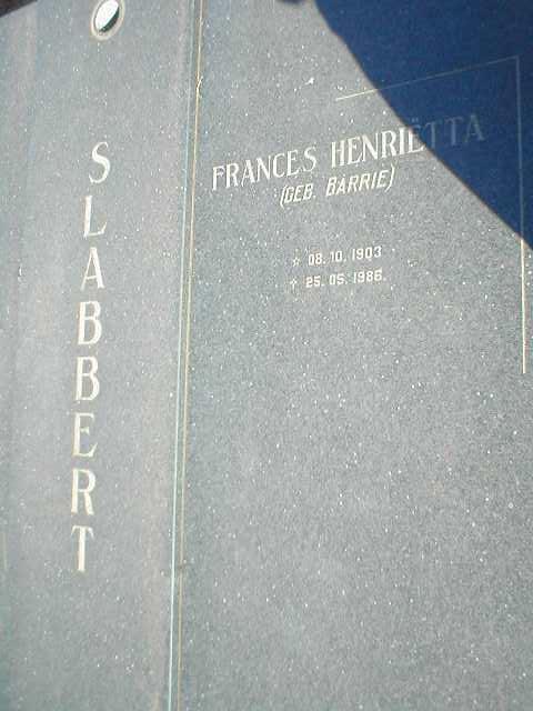 SLABBERT Frances Henriëtta nee BARRIE 1903-1986