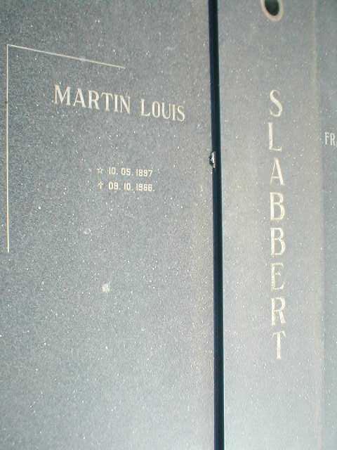 SLABBERT Martin Louis 1897-1966
