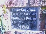 MARÉ Phillipus Petrus 1932-2018 & Sarie Carolina 1937-2004