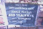 SCHALKWYK Anna Maria, van nee NOORDMAN 1924-2008