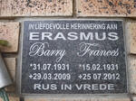 ERASMUS Barry 1931-2009 & Frances 1931-2012