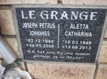 GRANGE Joseph Petrus Johannes, le 1944-2006 & Aletta Catharina 1949-2013