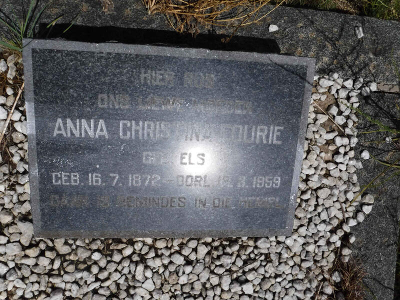 FOURIE Anna Christina nee ELS 1872-1959