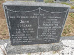 JORDAAN John 1886-1961 & Magrietha Magdalena SNYDERS 1887-1957