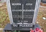 PLESSIS Hendrik Johannes, du 1941-2011 & Anna Elizabeth 1940-2015