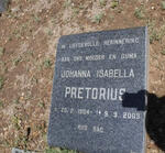 PRETORIUS Johanna Isabella 1904-2003