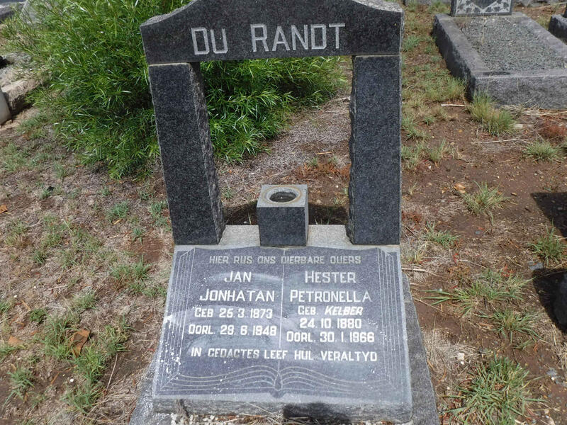 RANDT Jan Jonhatan, du 1873-1948 & Hester Petronella  KELBER 1880-1966