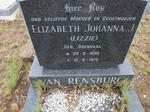 RENSBURG Elizabeth Johanna J., van nee ODENDAAL 1890-1976