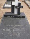 SCHALKWYK Maria Elizabeth, van 1916-2006