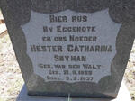 SNYMAN Hester Catharina nee VAN DER WALT 1889-1937