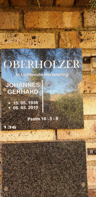 OBERHOLZER Johannes Gerhard 1936-2019