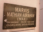 MARAIS Mathiam Abraham 1926-2011
