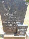 ZIETSMAN Henry Thomas 1926-1972 & Anna Francina 1928-2015