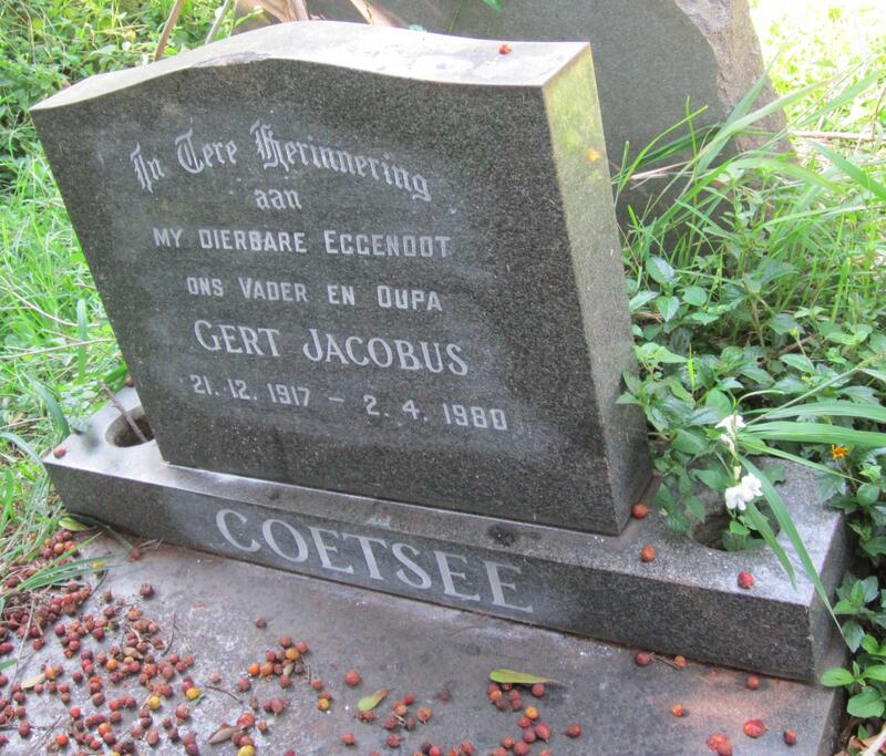 COETSEE Gert Jacobus 1917-1980