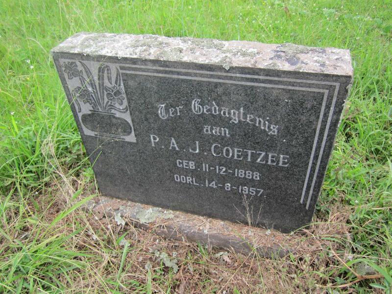 COETZEE P.A.J. 1888-1957