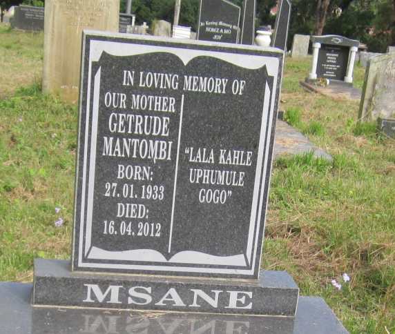 MSANE Gertrude Mantombi 1933-2012