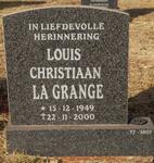 GRANGE Louis Christiaan, la 1949-2000