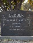 OERDER Barbara Maria nee TOLMAY -1973