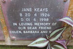 KEAYS Jane 1926-1998