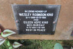KING Wesley Robinson 1899-1964 & Eileen Hope BURSAY 1908-1982