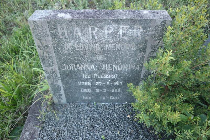 HARPER Johanna Hendrina nee DU PLESSIS 1917-1958