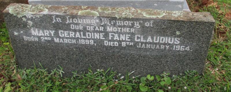 CLAUDIUS Mary Geraldine Fane 1899-1964